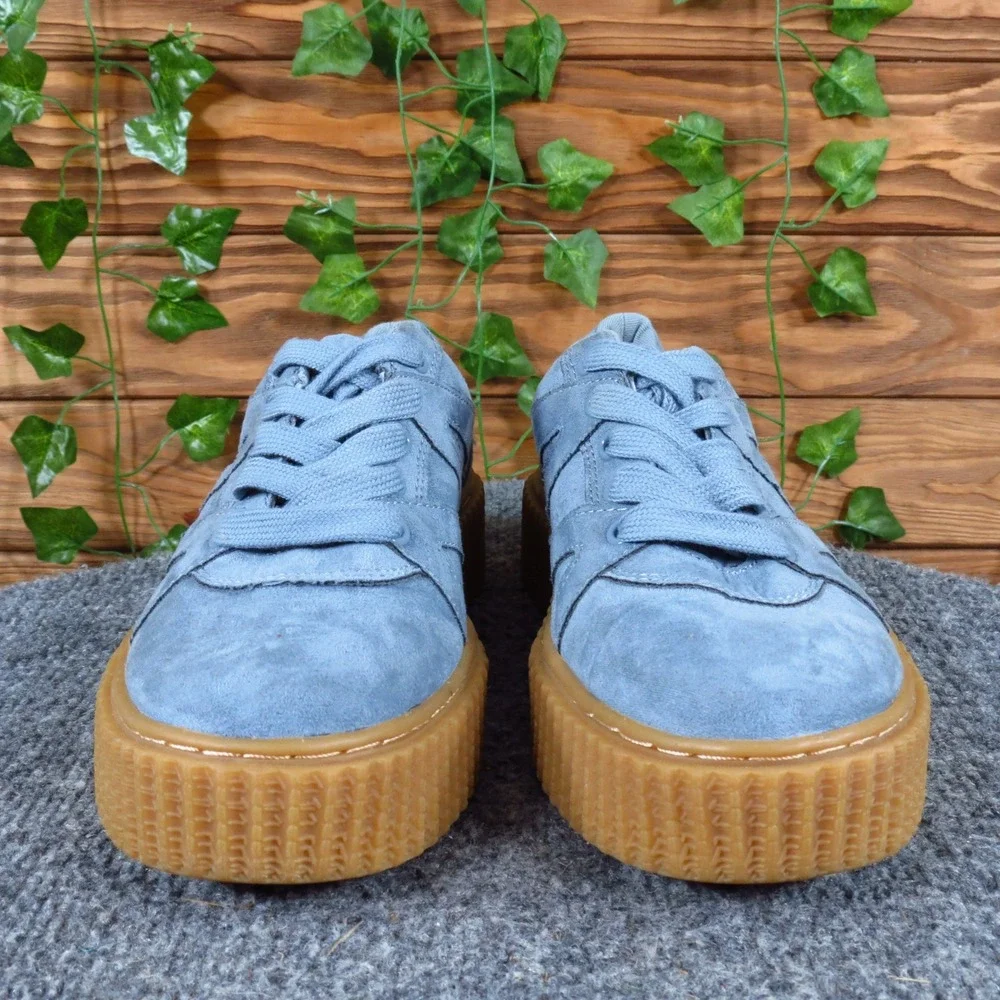 Indigo Rd. Cyndy Women Platform Sneaker‎ Size 6 Casual Blue Textile Creeper